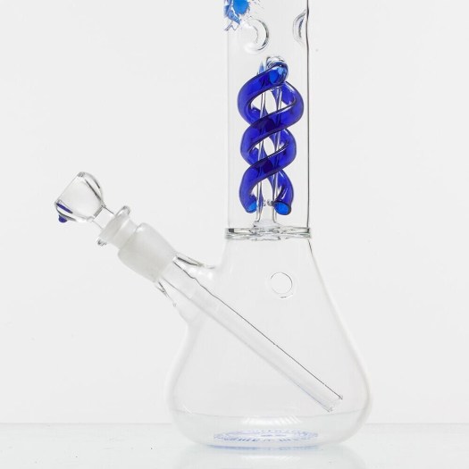 Amsterdam Spiral Perc Bong Blue