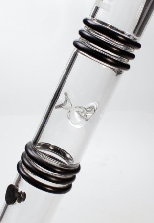 Blaze Rubber Line Cylinder Ice Bong Black - Waterpijp-bong.nl