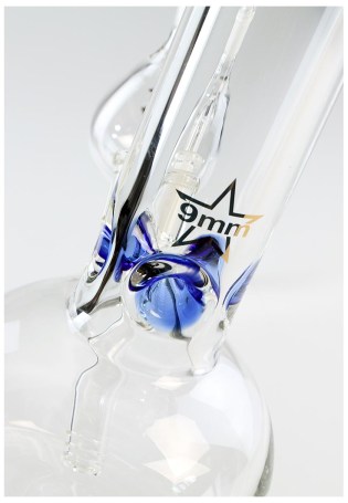 Black Leaf 9mm Big Boss Bong with pre-cooler - Waterpijp-bong.nl