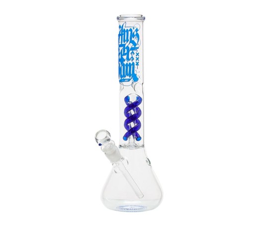 Amsterdam Spiral Perc Bong Blue