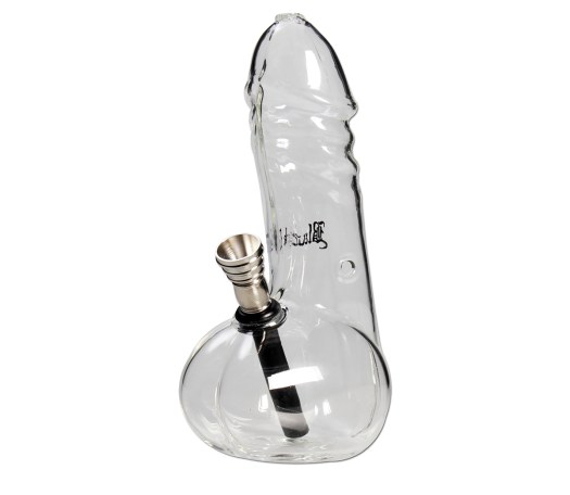 Big Willy L Glass Black Leaf Bong