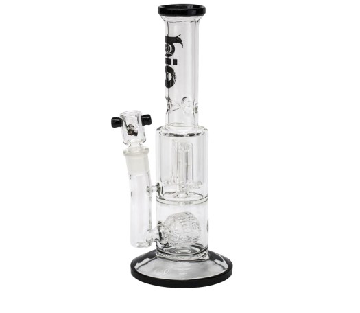 Bio Hazard Double Gun Barrel + Wheel Perc Bong