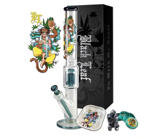 Black Leaf Boxed Percolator Bong Hanuman Set