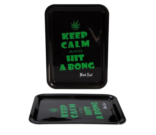 Black Leaf Mixing Tray 'Keep Calm...' - Waterpijp-bong.nl