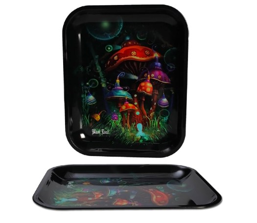 Black Leaf Rolling Tray 'Mushroom' Large - Waterpijp-bong.nl