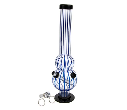 Blue Stripe Acryl Bong with Lift Bowl