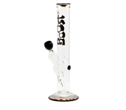 Boost Straight Glass Ice Bong 38 cm Black