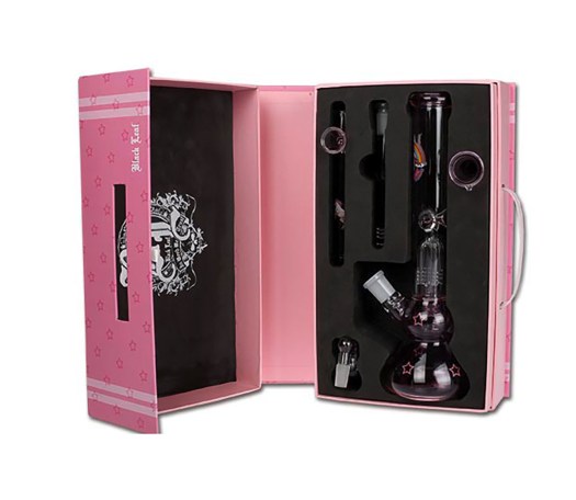 Boxed Black Leaf Bitch Bong - Roze