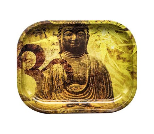 Buddha Hemp Leaf Metal Rolling Tray