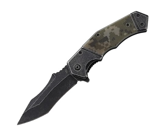 Camouflage Surival Mes met G10 handvat