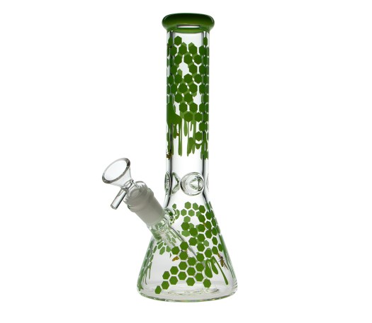 Cannabis Bees Ice Bong - Green