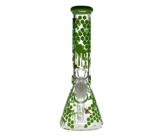 Cannabis Bees Ice Bong - Green