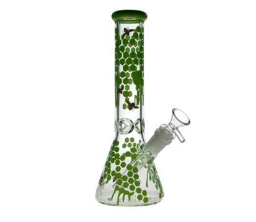 Cannabis Bees Ice Bong - Green