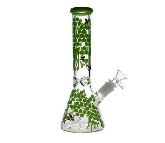 Cannabis Bees Ice Bong - Green