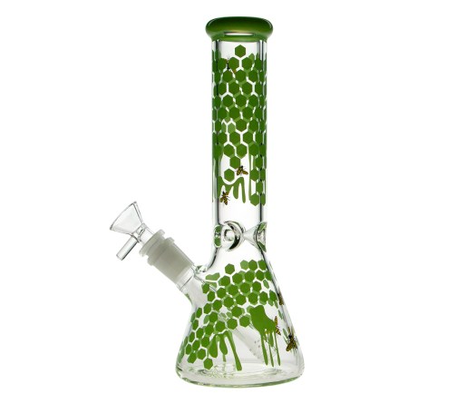 Cannabis Bees Ice Bong - Green