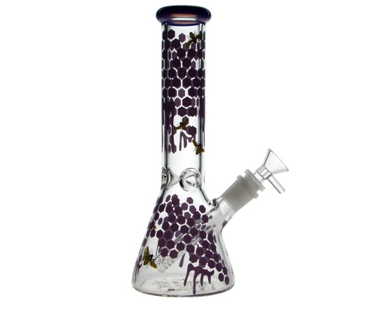 Cannabis Bees Ice Bong - Purple