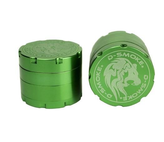 D-SMOKE HQ 4-Parts Grinder Green - Waterpijp-bong.nl