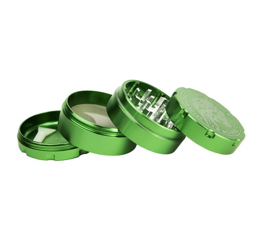 D-SMOKE HQ 4-Parts Grinder Green - Waterpijp-bong.nl