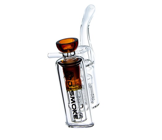 D-SMOKE Peace Seekah Double Perc Amber Bubbler - Waterpijp-bong.nl