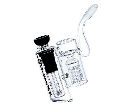 D-SMOKE Peace Seekah Double Perc Black Bubbler - Waterpijp-bong.nl