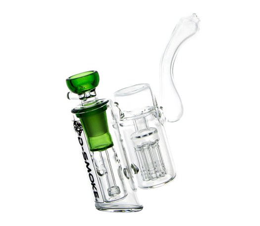 D-SMOKE Peace Seekah Double Perc Green Bubbler - Waterpijp-bong.nl