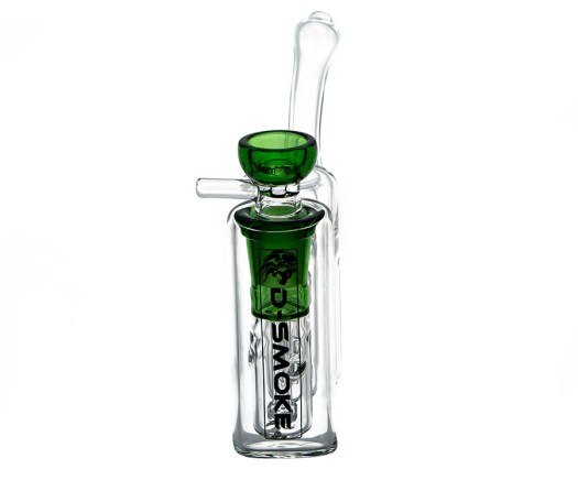 D-SMOKE Peace Seekah Double Perc Green Bubbler - Waterpijp-bong.nl