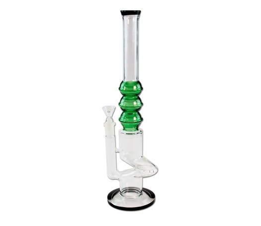 Glass Bong with HoneyComb Diffuser green - Waterpijp-bong.nl