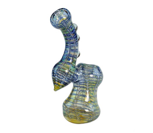 Glass Bubbler with Stripes and Knops - Waterpijp-bong.nl