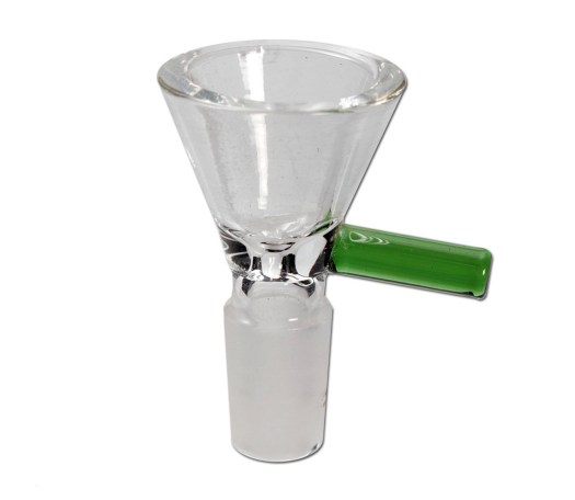 Glass Funnel Bowl with handle - Groen - Waterpijp-bong.nl