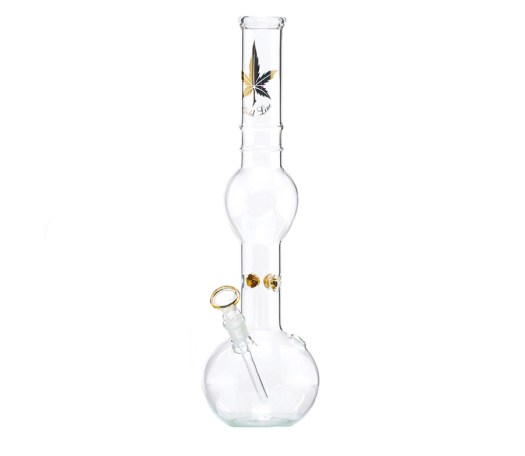 Gold Line Leaf Glass Ice Bong transparant - Waterpijp-bong.nl