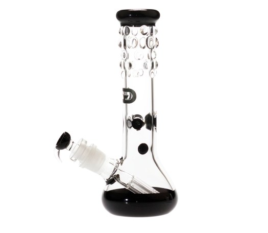 Grace Glass Bubbles Black Beaker Ice Bong