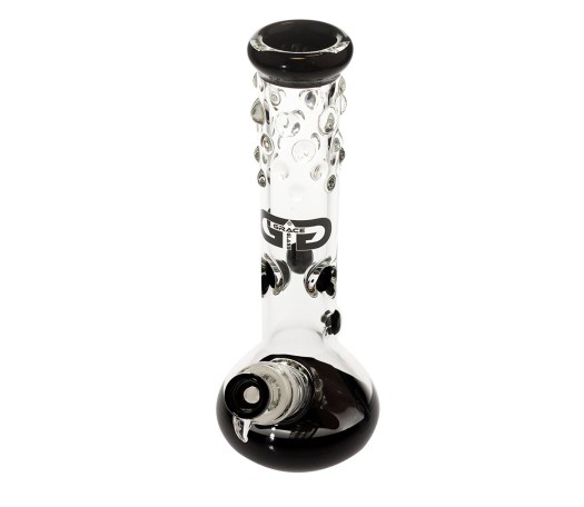 Grace Glass Bubbles Black Beaker Ice Bong