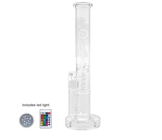 Grace Glass CRYSTAL Series Straight LED Spiral Perc Bong - Waterpijp-bong.nl