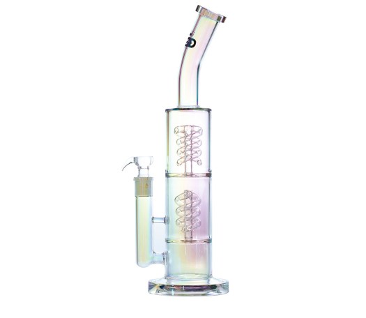 Grace Glass Clear Straight Double Spiral Bong