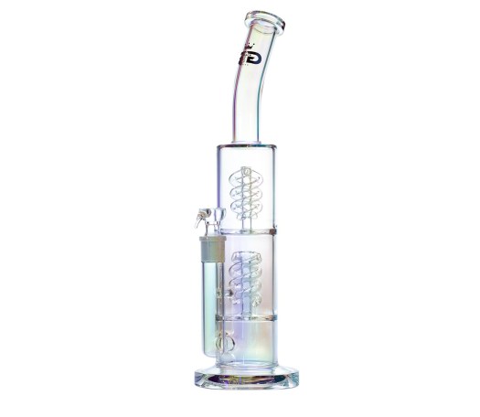 Grace Glass Clear Straight Double Spiral Bong