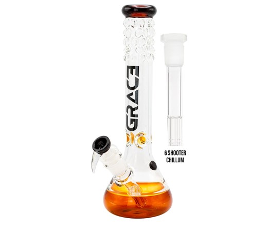 Grace Glass Pearl Glass Amber Ice Bong 7 mm