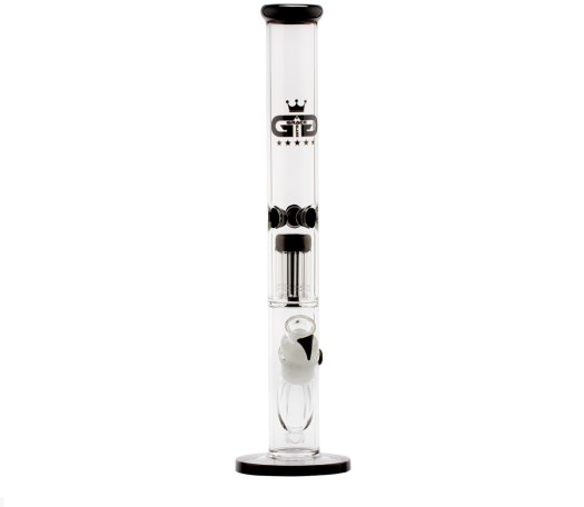 Grace Glass Straight Black Percolator Bong in Box - Waterpijp-bong.nl