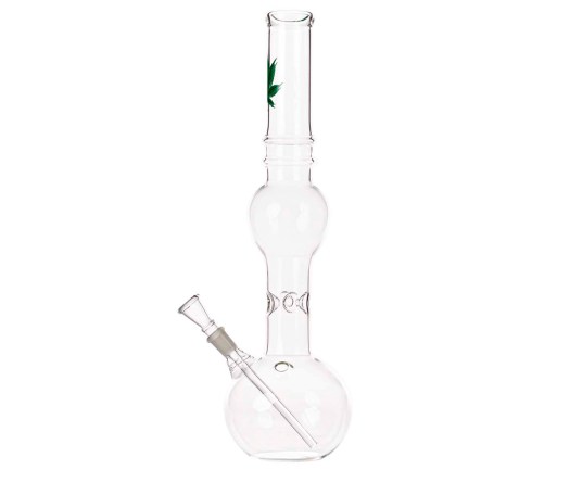 Green Leaf Glass Ice Bong transparant