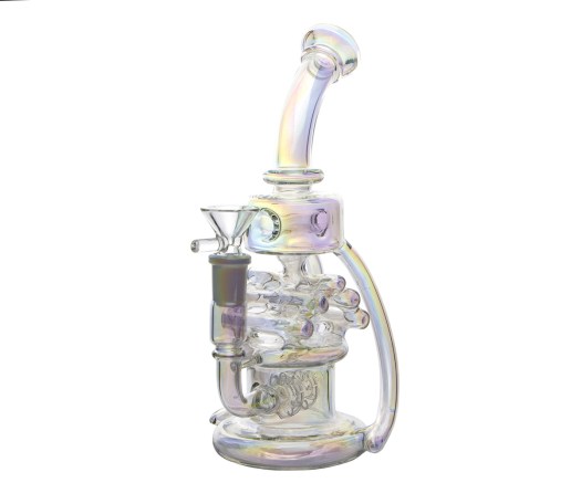 Holographic Rainbow Recycler Bubbler - Waterpijp-bong.nl