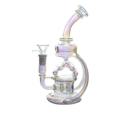 Holographic Rainbow Recycler Bubbler - Waterpijp-bong.nl