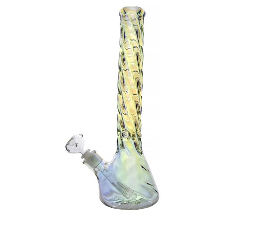 Holographic Rainbow Twisted Ice Bong - Waterpijp-bong.nl