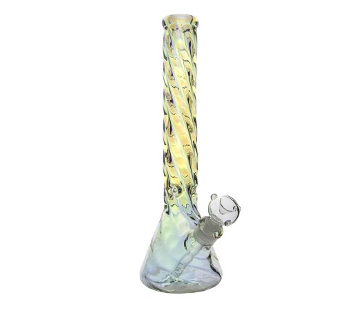 Holographic Rainbow Twisted Ice Bong - Waterpijp-bong.nl