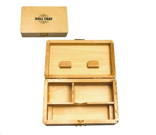 Medium Houten Roll & Stash Box - 15 x 10 cm - Waterpijp-bong.nl