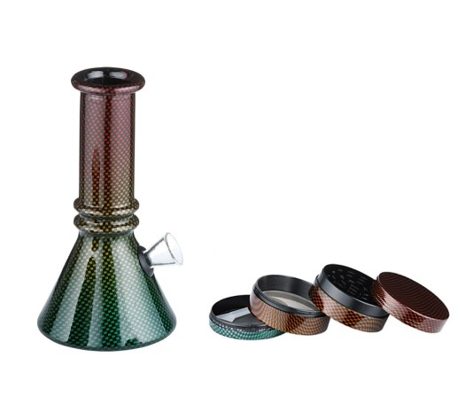 Mini Glass Bong 3-part set in Case - Gradient