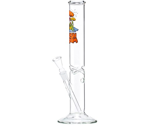 Mushroom Straight Twisted Glass Bong