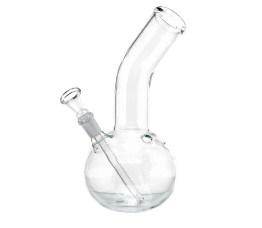 Plain Bended Bouncer Glass Bong 23 cm