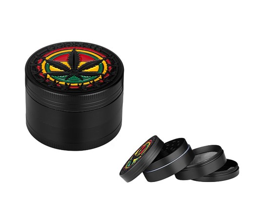 Rasta Black Metal 50 mm Grinder - 4 parts 