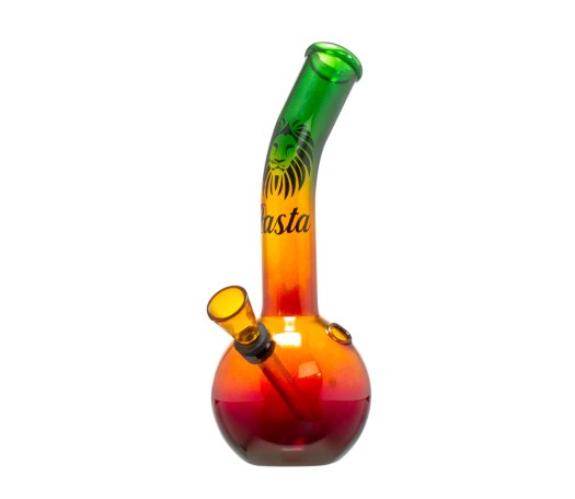 Rasta Lion Saxo Glass Bong 18 cm - Waterpijp-bong.nl