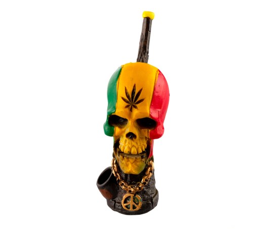 Rasta Skull pijp 13 cm