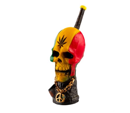 Rasta Skull pijp 13 cm